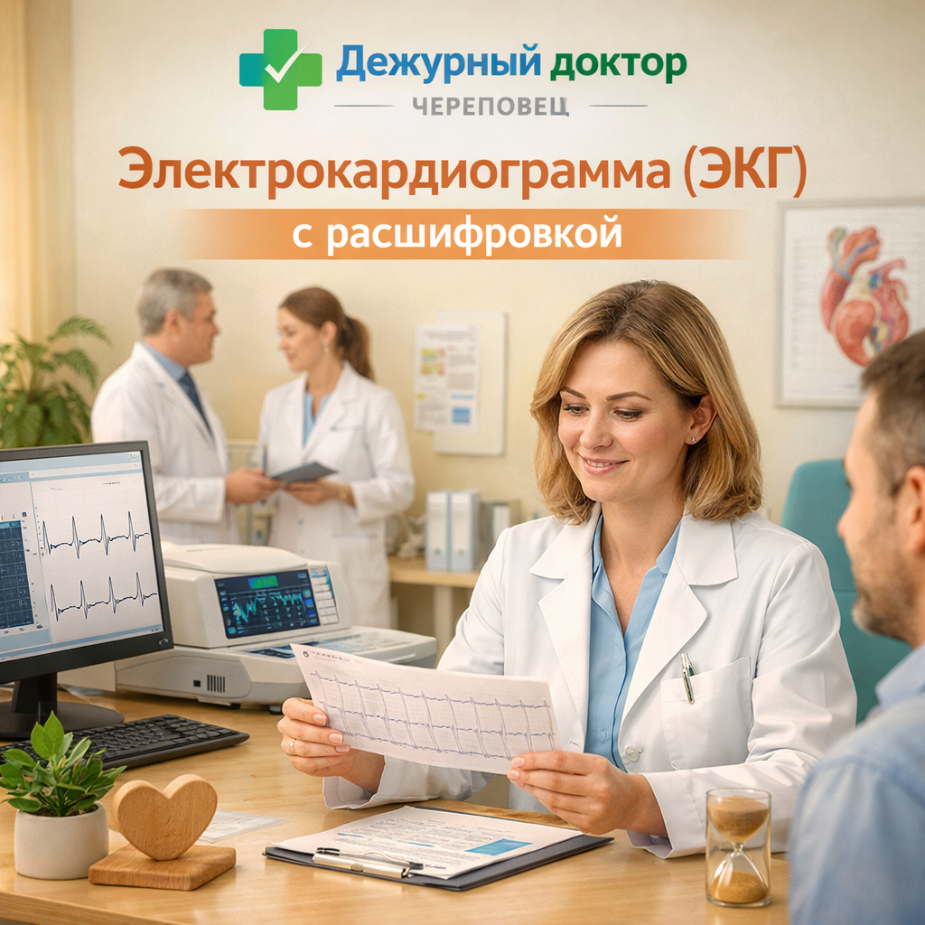 Электрокардиограмма (ЭКГ) с расшифровкой